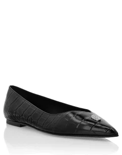 PHILIPP PLEIN Asymmetric Ballerina Flats Skull>Donna Ballerine