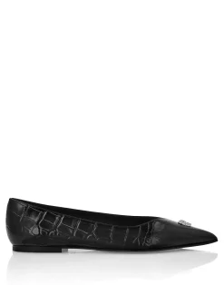 PHILIPP PLEIN Asymmetric Ballerina Flats Skull>Donna Ballerine