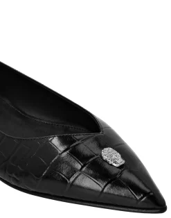 PHILIPP PLEIN Asymmetric Ballerina Flats Skull><noscript><img data-lazyloaded=