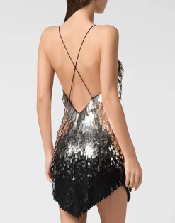 PHILIPP PLEIN Backless Mini Dress Paillettes><noscript><img data-lazyloaded=