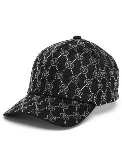 PHILIPP PLEIN Basball Hat Crystal Monogram>Uomo Cappelli E Berretti