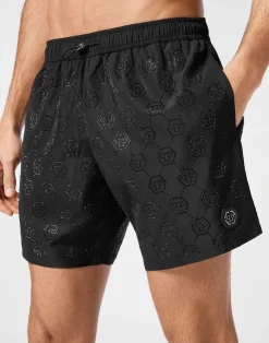 PHILIPP PLEIN Beachwear Short Trousers Crystal><noscript><img data-lazyloaded=