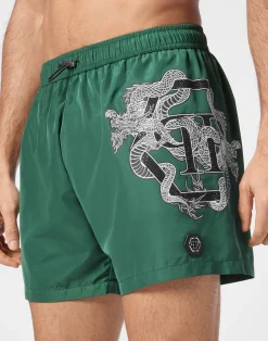 PHILIPP PLEIN Beachwear Short Trousers Dragon><noscript><img data-lazyloaded=