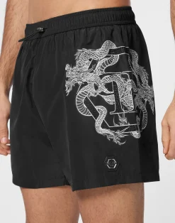 PHILIPP PLEIN Beachwear Short Trousers Dragon><noscript><img data-lazyloaded=