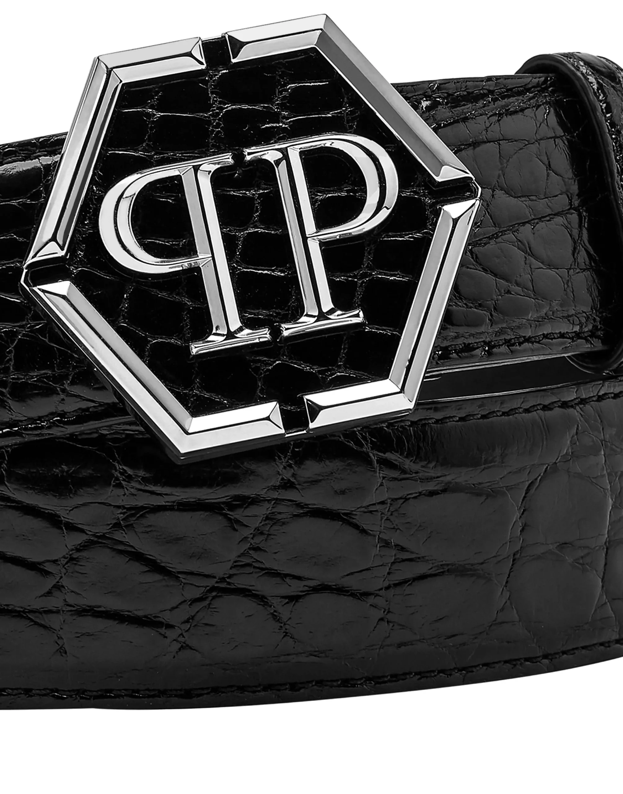 PHILIPP PLEIN Belt Shiny Croco Luxury>Uomo Cinture