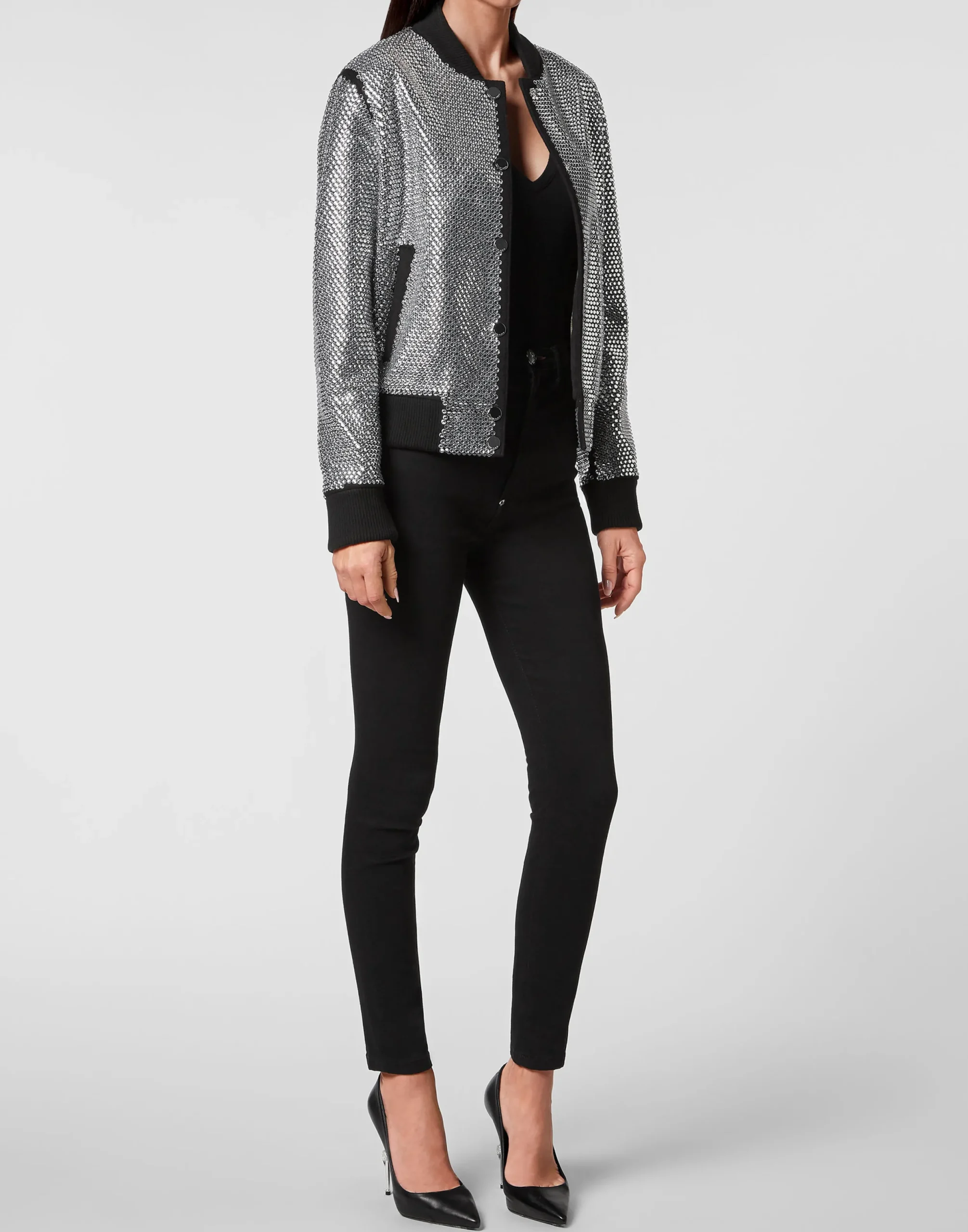 PHILIPP PLEIN Bomber with Crystals>Donna Giubbotti