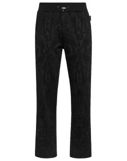 PHILIPP PLEIN Buttoned-up Jacquard Jogging Pants Chrome Crest>Uomo Street Couture