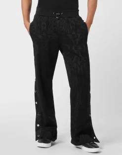 PHILIPP PLEIN Buttoned-up Jacquard Jogging Pants Chrome Crest>Uomo Street Couture