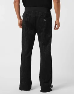 PHILIPP PLEIN Buttoned-up Jacquard Jogging Pants Chrome Crest><noscript><img data-lazyloaded=