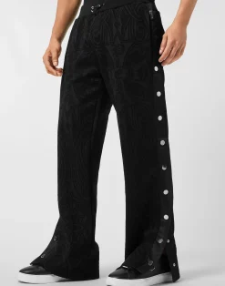 PHILIPP PLEIN Buttoned-up Jacquard Jogging Pants Chrome Crest><noscript><img data-lazyloaded=