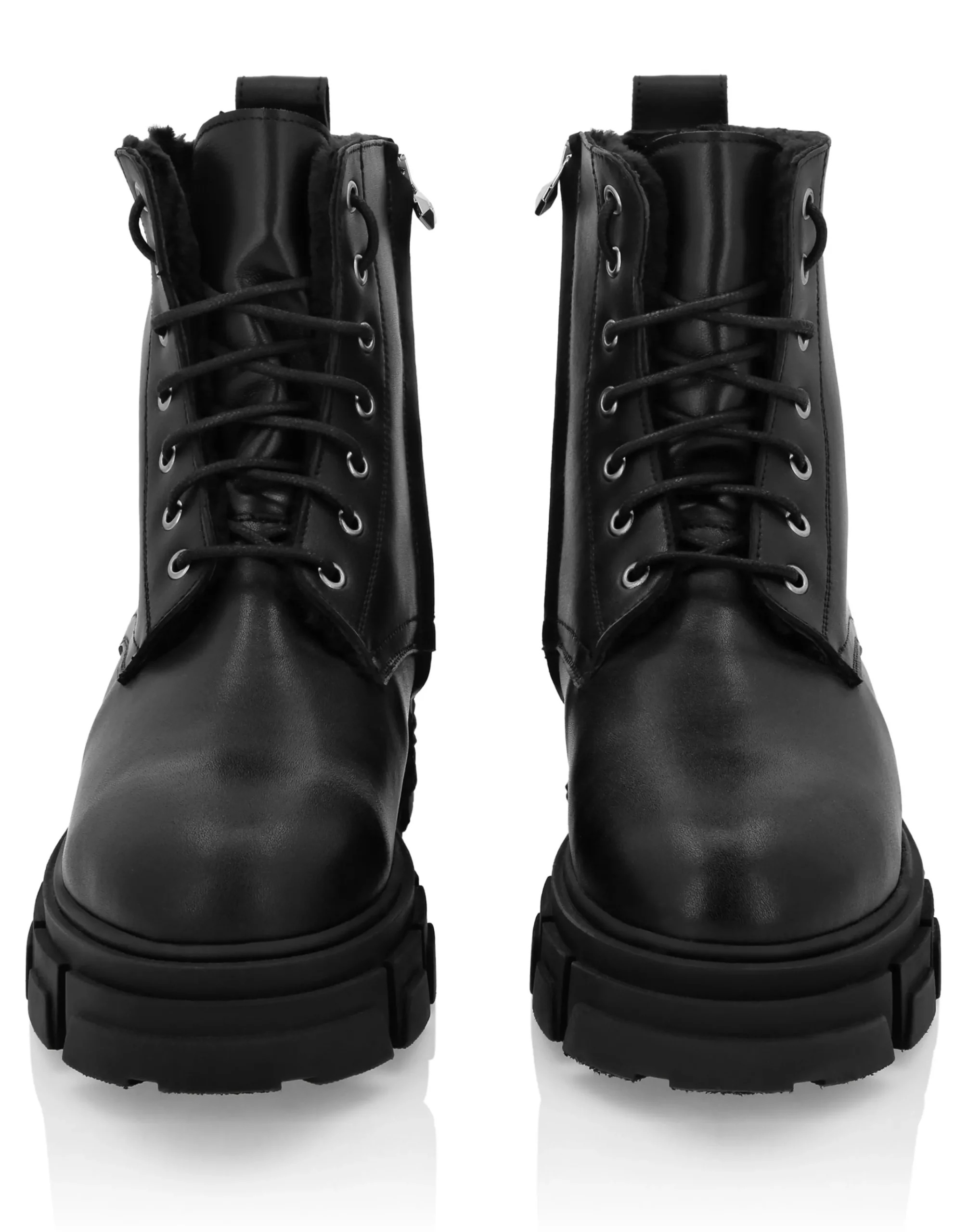 PHILIPP PLEIN Calf Skin Boots Mid Flat Gothic Plein>Uomo Stivali