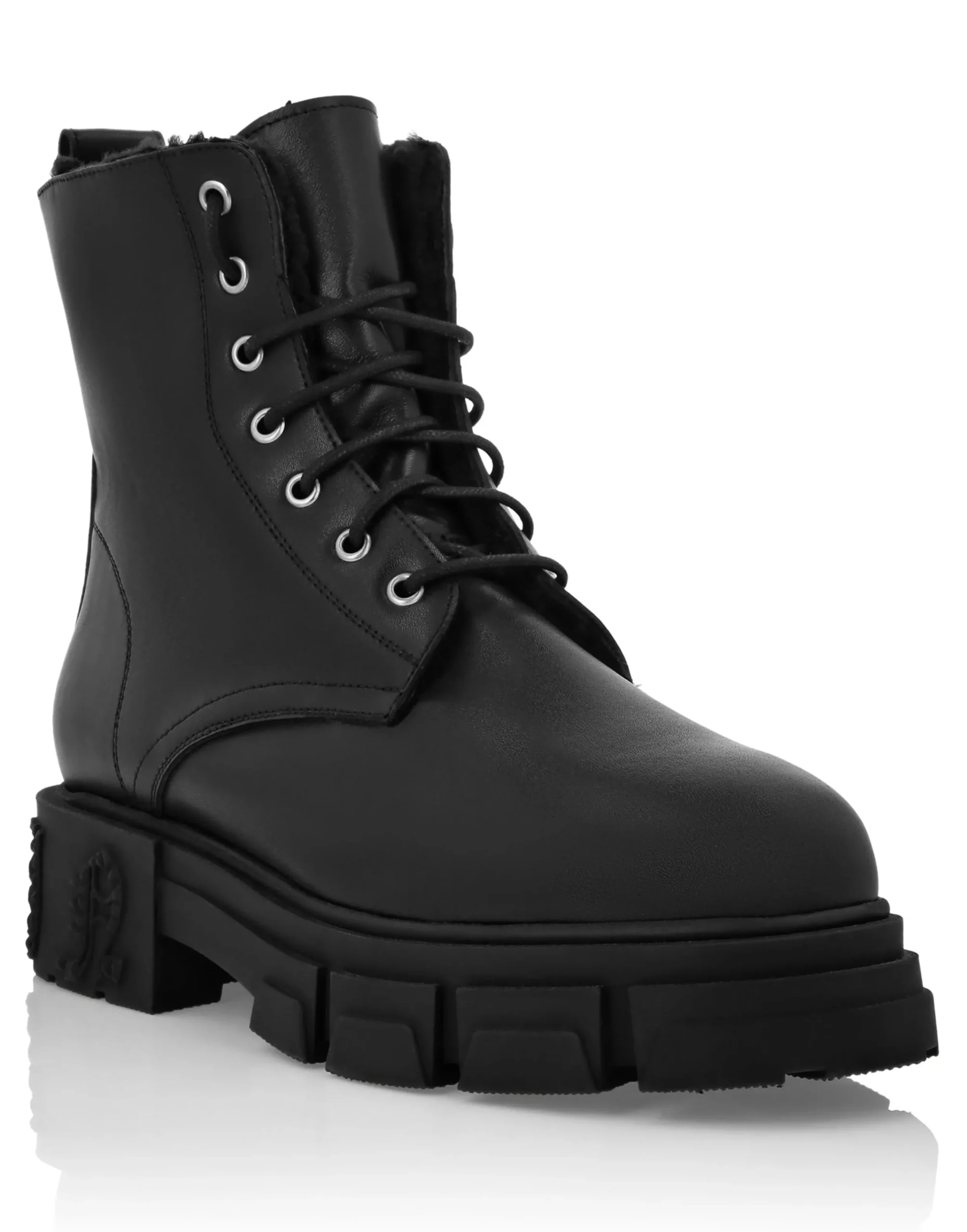 PHILIPP PLEIN Calf Skin Boots Mid Flat Gothic Plein>Uomo Stivali