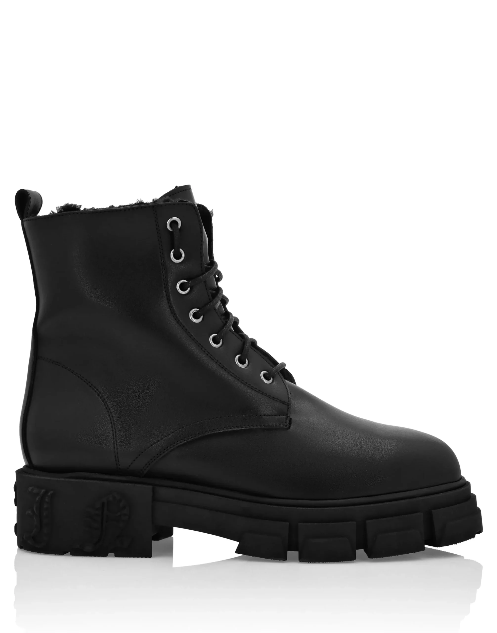 PHILIPP PLEIN Calf Skin Boots Mid Flat Gothic Plein>Uomo Stivali
