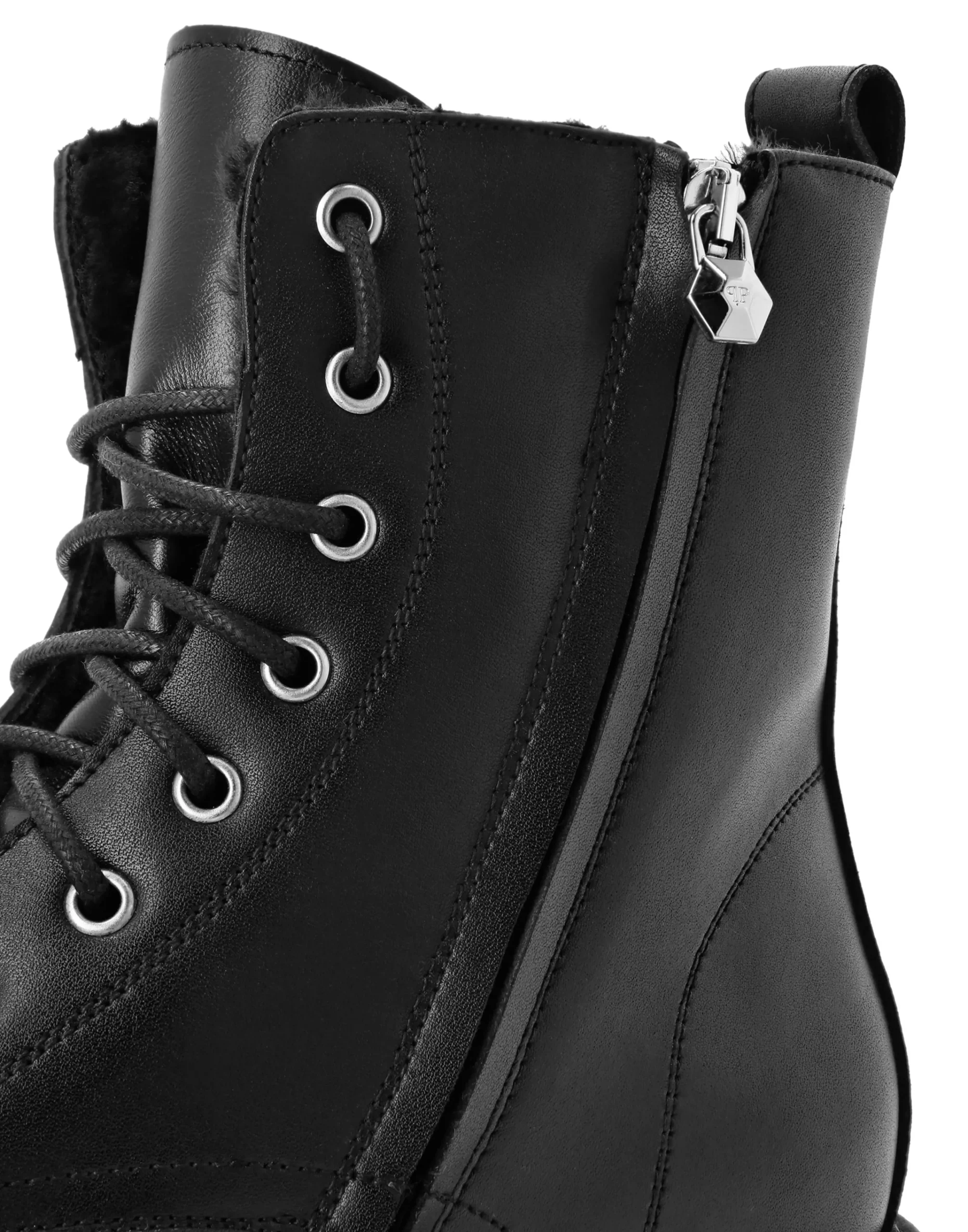 PHILIPP PLEIN Calf Skin Boots Mid Flat Gothic Plein>Uomo Stivali