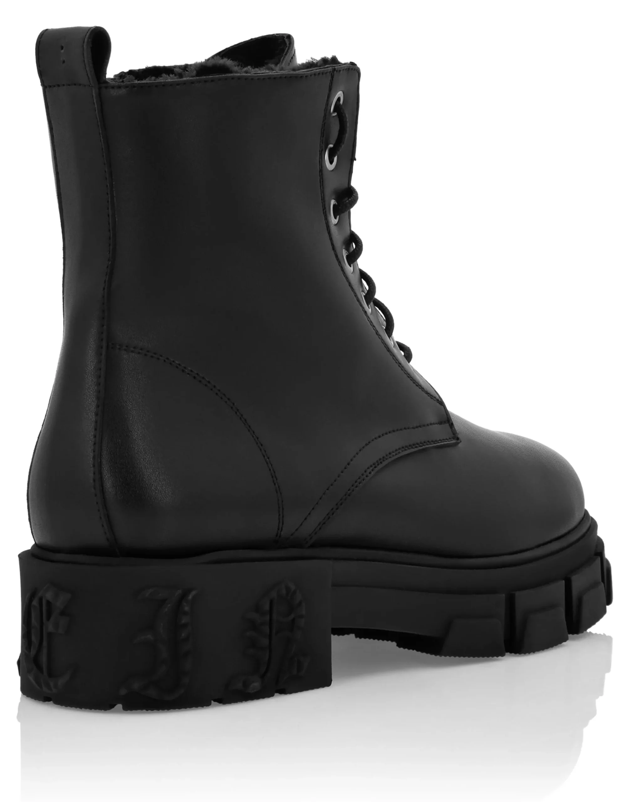 PHILIPP PLEIN Calf Skin Boots Mid Flat Gothic Plein>Uomo Stivali