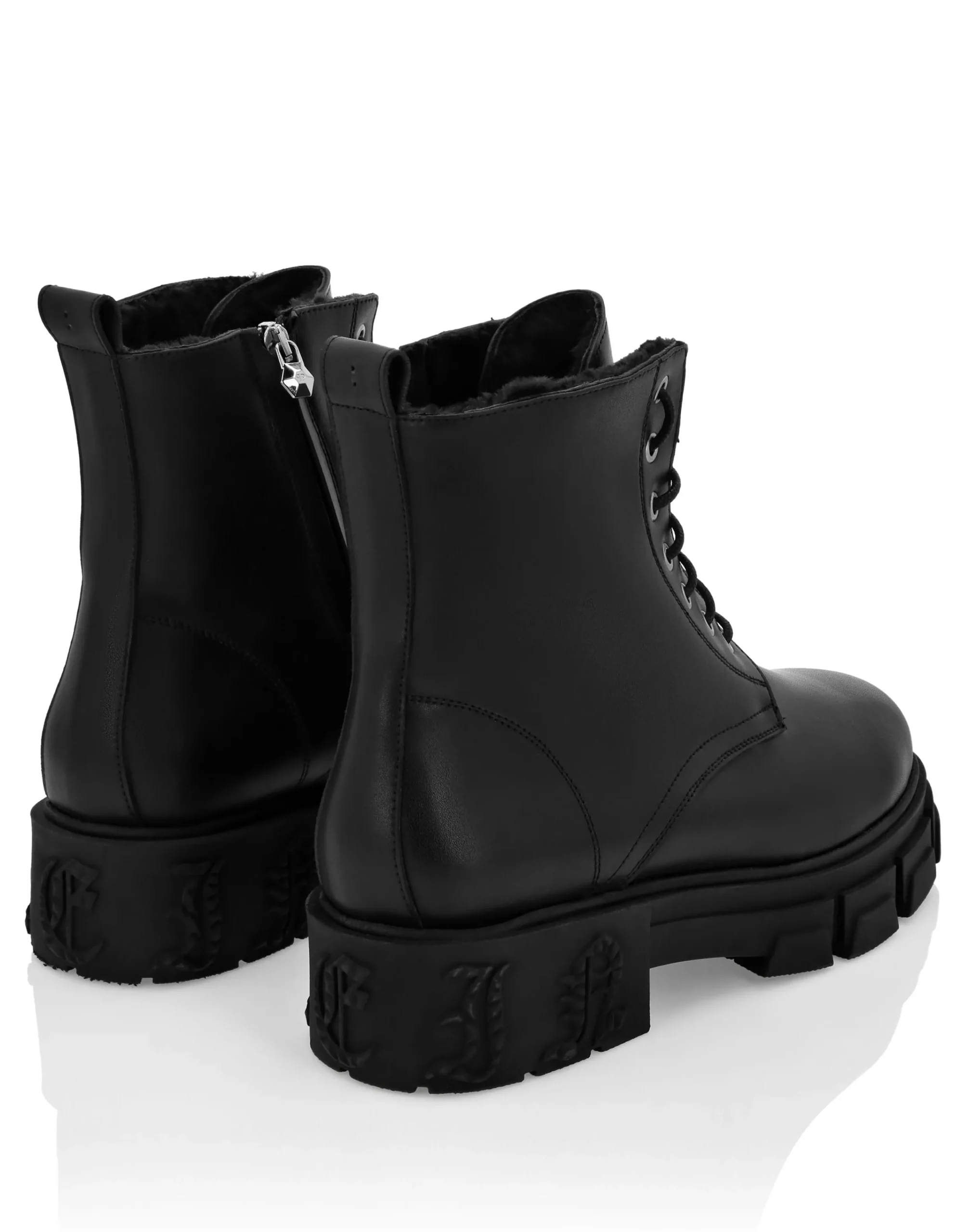 PHILIPP PLEIN Calf Skin Boots Mid Flat Gothic Plein>Uomo Stivali