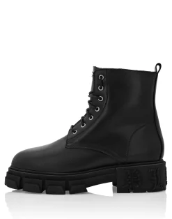 PHILIPP PLEIN Calf Skin Boots Mid Flat Gothic Plein><noscript><img data-lazyloaded=