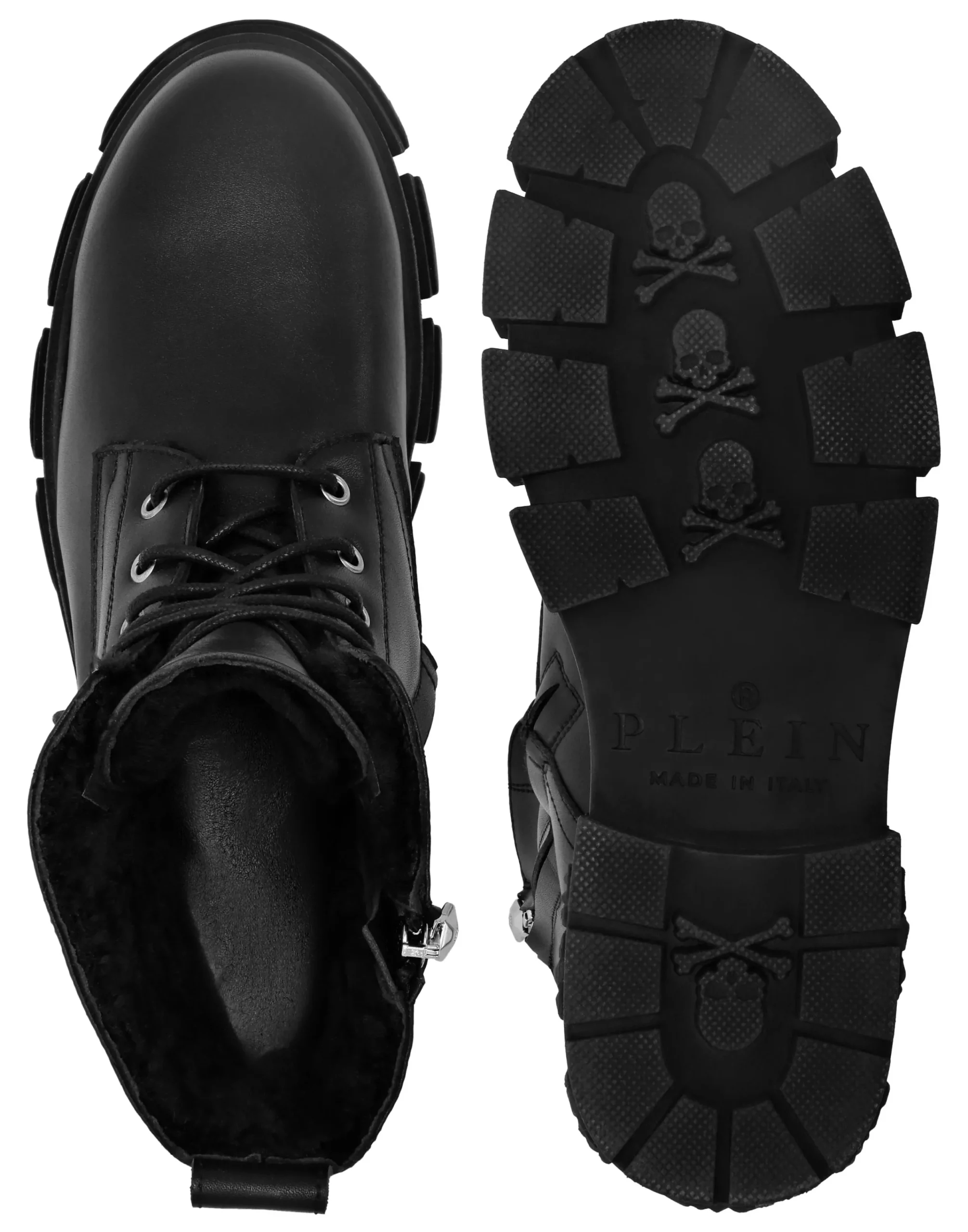 PHILIPP PLEIN Calf Skin Boots Mid Flat Gothic Plein>Uomo Stivali