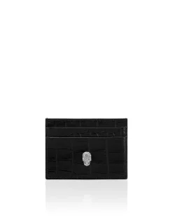 PHILIPP PLEIN Cardholder Cocco Skull>Donna Portafogli E Piccola Pelletteria