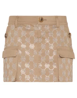 PHILIPP PLEIN Cargo Mini Skirt Strass Monogram>Donna Abiti E Gonne