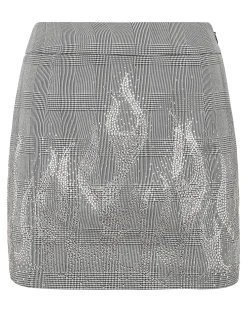 PHILIPP PLEIN Checkered Mini Skirt Strass Flame>Donna Abiti E Gonne
