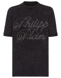 PHILIPP PLEIN Chenille Man Fit T-Shirt Patch Signature>Donna T-Shirt & Polo