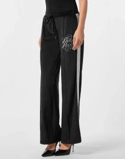 PHILIPP PLEIN Chenille Straight Tracksuit Trousers Signature>Donna Activewear