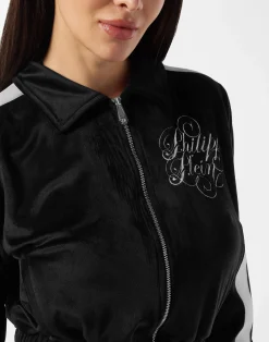 PHILIPP PLEIN Chenille Tracksuit Jacket Signature><noscript><img data-lazyloaded=