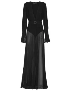 PHILIPP PLEIN Chiffon Long Dress>Donna Abiti E Gonne