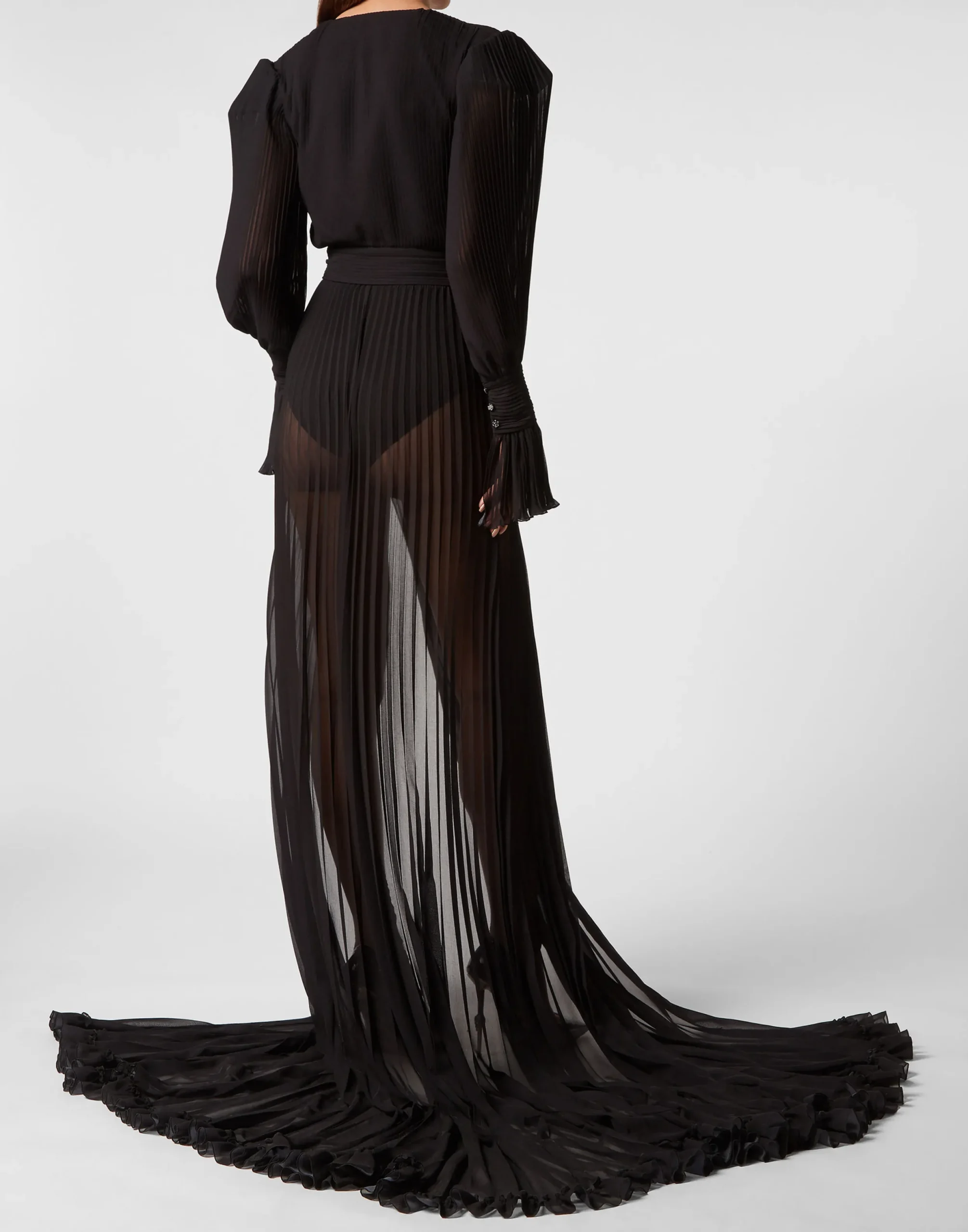 PHILIPP PLEIN Chiffon Long Dress>Donna Abiti E Gonne