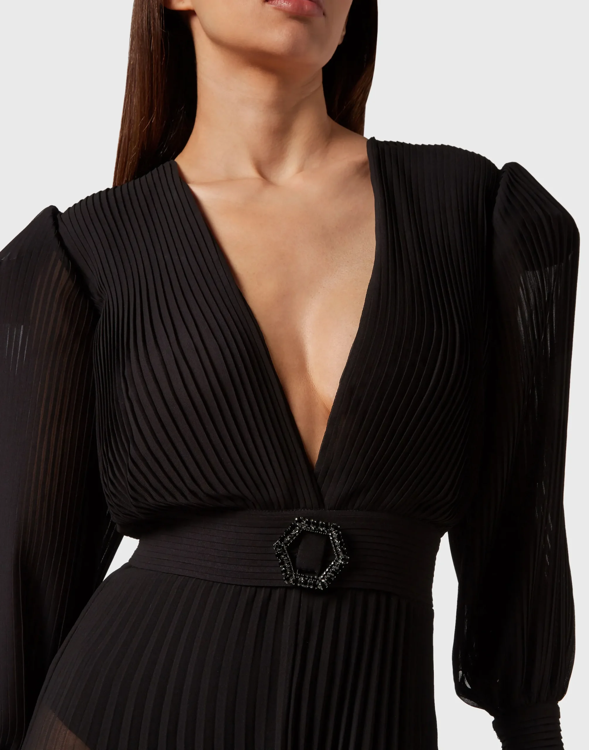 PHILIPP PLEIN Chiffon Long Dress>Donna Abiti E Gonne