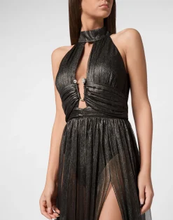 PHILIPP PLEIN Chiffon Long Dress><noscript><img data-lazyloaded=