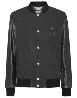 PHILIPP PLEIN College Bomber Jacket LS Plein Club>Uomo Giacche E Cappotti