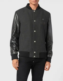 PHILIPP PLEIN College Bomber Jacket LS Plein Club>Uomo Giacche E Cappotti