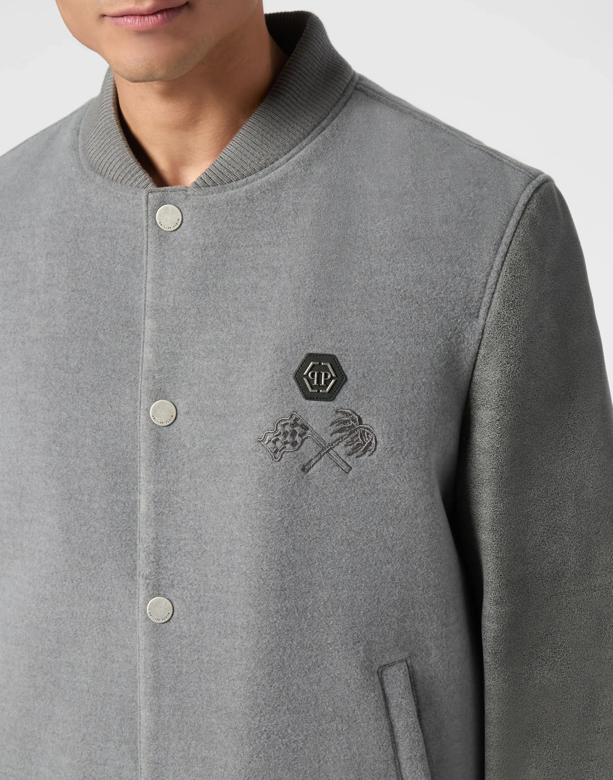PHILIPP PLEIN College Bomber Jacket LS Plein Club>Uomo Giacche E Cappotti