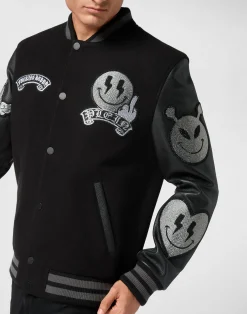 PHILIPP PLEIN College Bomber LS Stones Gothic Plein><noscript><img data-lazyloaded=