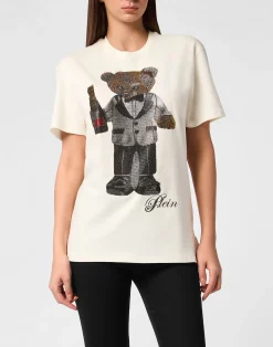 PHILIPP PLEIN Cotton Man Fit T-Shirt Teddy Waiter Strass>Donna T-Shirt & Polo