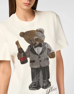 PHILIPP PLEIN Cotton Man Fit T-Shirt Teddy Waiter Strass><noscript><img data-lazyloaded=