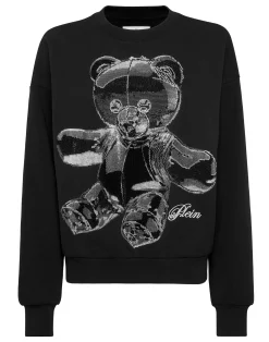 PHILIPP PLEIN Cotton New Port Beach Fit Sweatshirt Teddy Crystal>Donna T-Shirt & Polo|Activewear