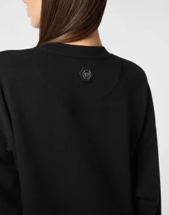 PHILIPP PLEIN Cotton New Port Beach Fit Sweatshirt Teddy Crystal><noscript><img data-lazyloaded=