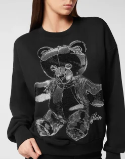 PHILIPP PLEIN Cotton New Port Beach Fit Sweatshirt Teddy Crystal><noscript><img data-lazyloaded=