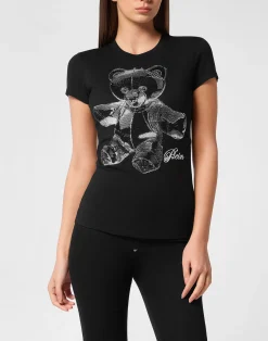 PHILIPP PLEIN Cotton Sexy Pure Fit T-Shirt Teddy Crystal>Donna T-Shirt & Polo