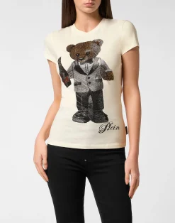 PHILIPP PLEIN Cotton Sexy Pure Fit T-Shirt Teddy Waiter Crystal>Donna T-Shirt & Polo