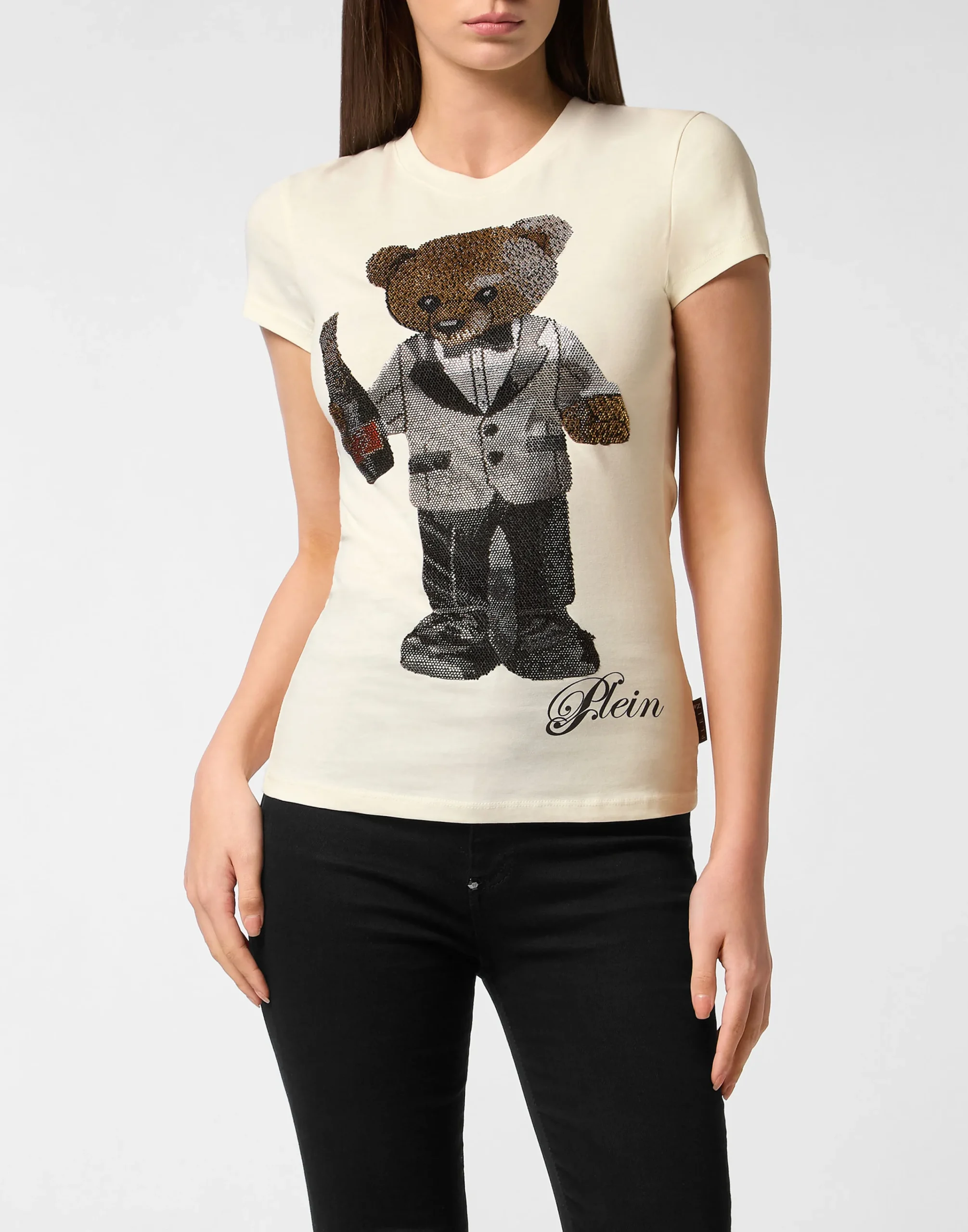 PHILIPP PLEIN Cotton Sexy Pure Fit T-Shirt Teddy Waiter Crystal>Donna T-Shirt & Polo