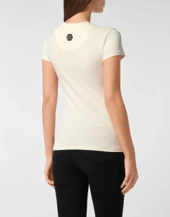 PHILIPP PLEIN Cotton Sexy Pure Fit T-Shirt Teddy Waiter Crystal><noscript><img data-lazyloaded=