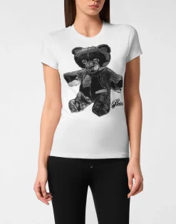 PHILIPP PLEIN Cotton Sexy Pure Fit T-Shirt Teddy Crystal>Donna T-Shirt & Polo