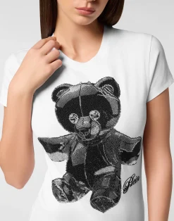PHILIPP PLEIN Cotton Sexy Pure Fit T-Shirt Teddy Crystal><noscript><img data-lazyloaded=
