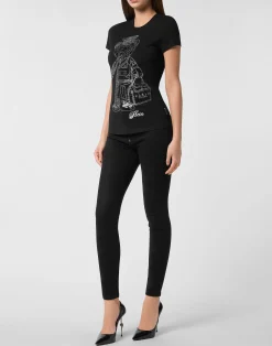 PHILIPP PLEIN Cotton Sexy Pure Fit T-Shirt Teddy Doorman Crystal><noscript><img data-lazyloaded=