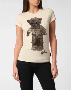 PHILIPP PLEIN Cotton Sexy Pure Fit T-Shirt Teddy Beach Crystal>Donna T-Shirt & Polo