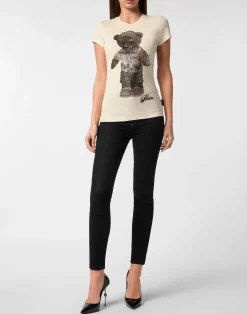 PHILIPP PLEIN Cotton Sexy Pure Fit T-Shirt Teddy Beach Crystal><noscript><img data-lazyloaded=